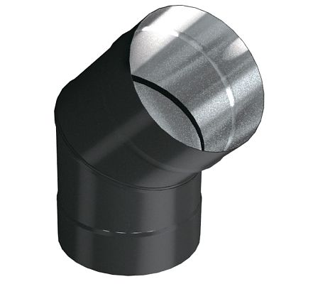 Отвод VBR 45 гр D150 нерж 0,8 черный